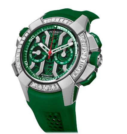 Jacob & Co EC423.23.BD.UA.ABRUA Epic X Chrono Titanium Baguette Diamonds Green replica watch